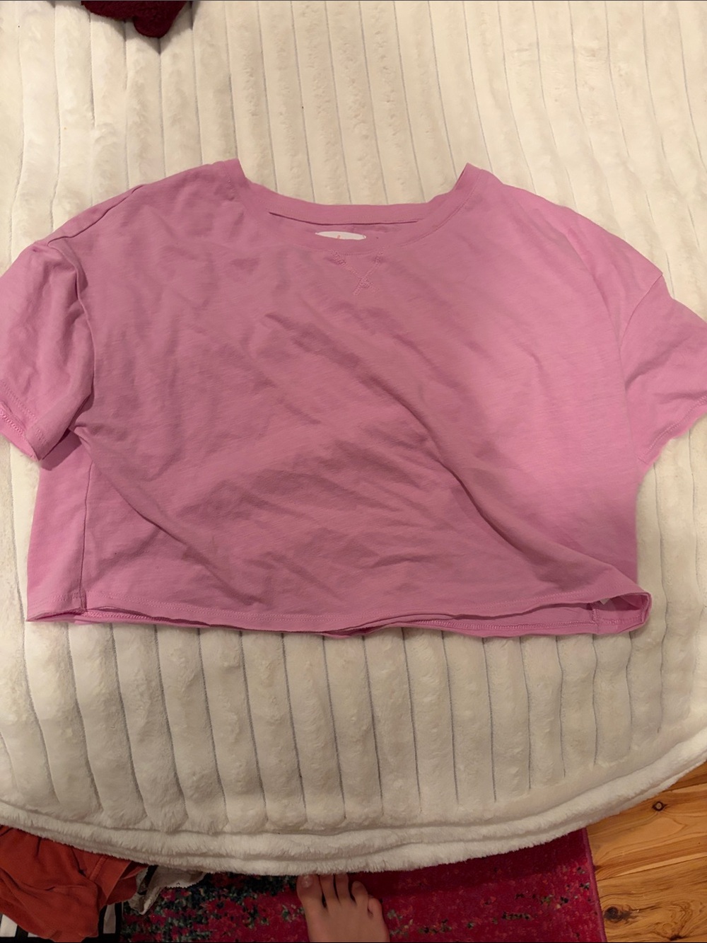 Women’s Pink Cropped Crewneck Tee